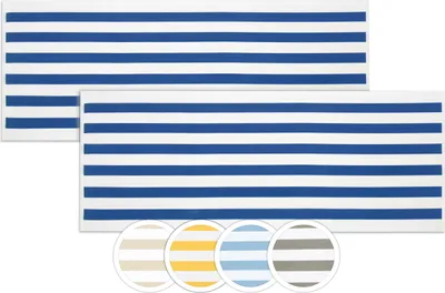 Produktbild von 2er Set Strandtücher, strapazierfähige und saugstarke Badetücher in 70x180 cm, 100% Baumwolle, blau