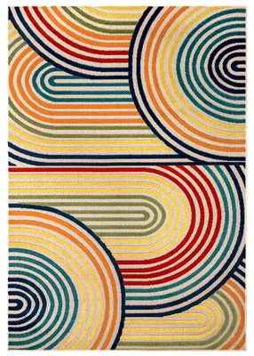 Zdjęcie produktu dla Mazovia Dywan Nowoczesny, Abstrakcyjny i Geometryczny - Fano Ovale - wielokolorowy, niebieski i żółty, 250x350 cm, wodoodporny