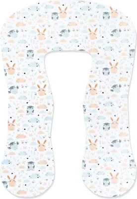 Produktbild von Amilian Bezug für Stillkissen Lagerungskissen Seitenschläferkissen 330 cm für Baby Bezug 100% Baumwolle mit Reißverschluss Typ A