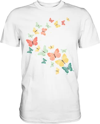 Produktbild von Farbenfrohe Bunte Schmetterling T-Shirt – White / S