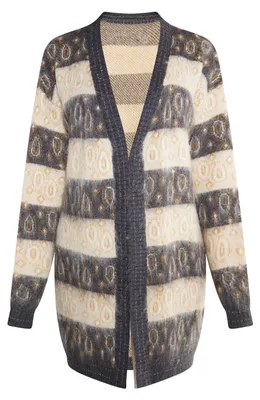 Produktbild von Gaya damen cardigan - anthrazit beige mehrfarben, XL/XXL