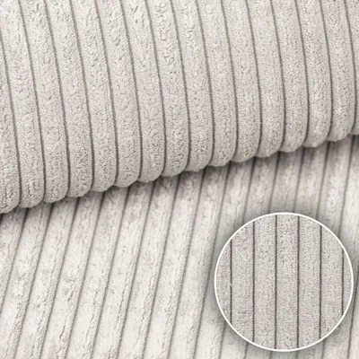 Produktbild von HEKO PANELS Murano Premium Cordoptik Deko Stoff Möbelstoff Polsterstoff Cord Breitcord - Creme