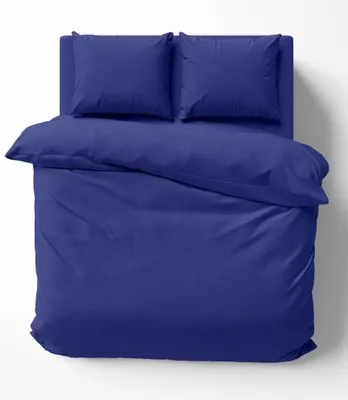 Produktbild von Uni Bettwäsche 240x220 cm dunkelblau Doppelbett Einfarbig Renforce Baumwolle
