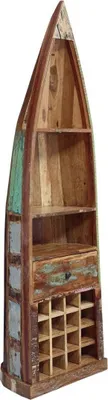 Image de MASSIVMOEBEL24 | Étagère 60x48 Bois de récupération laqué Multicolore NATURE OF SPIRIT #120