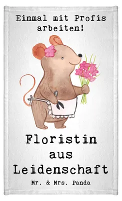 Produktbild von Mr. & Mrs. Panda Gästehandtuch Floristin Leidenschaft - Weiß - Geschenk, badezimmer handtuch, Blumenlanden, Witzig, Ausbildung, gäste wc, Spruch, Gäste-WC, Klein