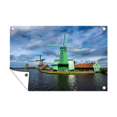 Obrázek produktu pro MuchoWow® Zahradní plakáty - Větrné mlýny na Zaanse Schans - 80x120 cm - Zahradní dekorace