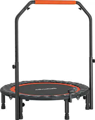 Produktbild von Mini-Trampolin, mit höhenverstellbarem Haltegriff, LCD-Monitor, Stahl, schwarz+rot, Ø102 x 99-123cm