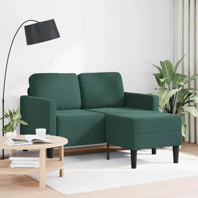 Produktbild von vidaXL 2-Sitzer-Sofa mit Chaiselongue L-Form Dunkelgrün 125 cm Samt