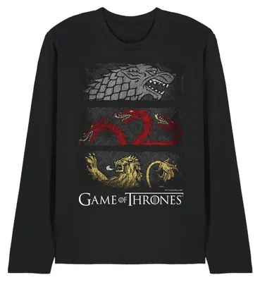 Produktbild von Game Of Thrones - T-Shirt für Herren/Damen Uni, Langärmlig TV40968 (XL) (Schwarz)