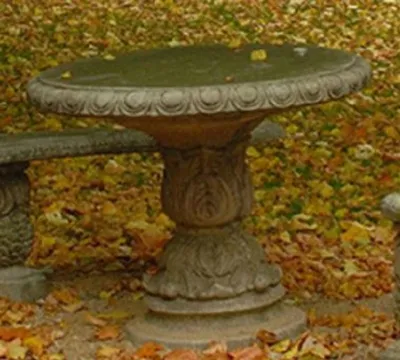Immagine prodotto di Casa Padrino Tavolo da giardino barocco grigio Ø 90 x h. 74 cm - Arredo giardino in stile barocco