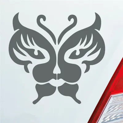 Produktbild von Auto Aufkleber Schmetterling Löwe Tribal 10x10 cm Grau Sticker Heckscheibenaufkleber