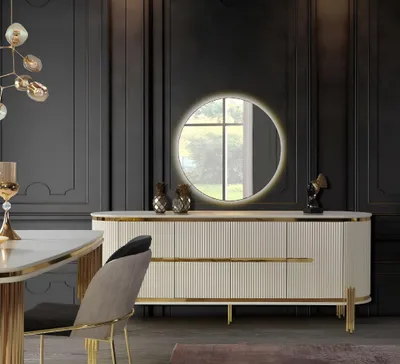 Immagine prodotto di Mobile contenitore laterale  in legno, design moderno, per la camera da letto. Comò in stile moderno