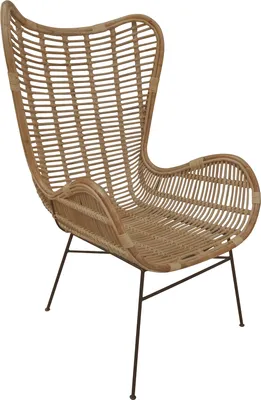 Produktbild von SIT Möbel Sessel | Rattan natur | Gestell Metall antikschwarz | B 75 x T 84 x H 113 cm | 05341-01 | Serie RATTAN
