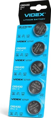 Produktbild von VIDEX CR2430 Lithiumbatterie, 5 Stück, Blisterverpackung