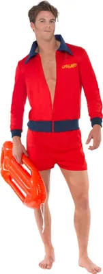 Produktbild von Baywatch - "Lifeguard" Strand-Kostüm für Herren, Logo SM3582 (M) (Rot/Dunkles Marineblau)