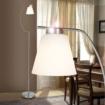 LED Stehleuchte, Stahl, Glas H 145 cm