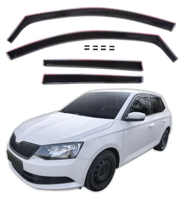 Produktbild von GP Windabweiser Für  Skoda Fabia 3 5D 2014-2021 Schrägheck/Kombi 4tlg  GP Regenabweiser, Schwarz, Getönt, Aerodynamisch, Einfache Montage, Befeistigung mit Clips