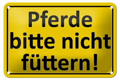 Produktbild von Blechschild Warnschild 18x12cm Pferde nicht füttern