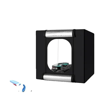 Produktbild von Fotografie Lichtbox, dimmbare LED-Beleuchtung, vielseitige Aufnahme-Setup, 80cm Lichtbox