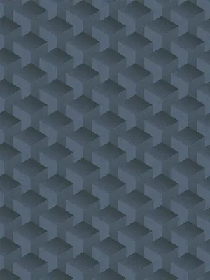 Produktbild von Grafik-Tapete mit Muster in 3D matt – Blau, Schwarz