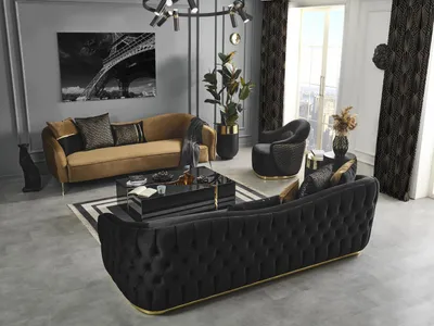 Produktbild von Sofa 3 Sitzer Braun Textil Wohnzimmer Design Couch Modern Neu Luxus