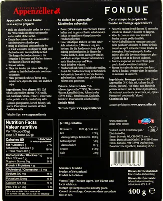 Produktbild von Food-United Schweizer-Käse Appenzeller-Fondue-Käse 2x 400g Swiss