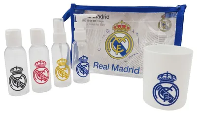 Zdjęcie produktu dla Zestaw kosmetyków Real Madrid na podróż, zawierający 4 butelki o pojemności 200 ml