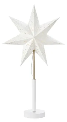 Produktbild von LED Tischlampe Stern Noella wiederaufladbar Papier Ø 35 cm weiß-stahl