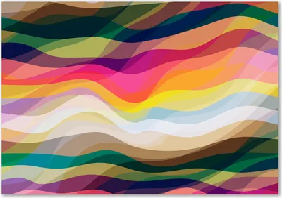 Produktbild von Tulup® Glas-Bild - 100 x 70 - Wandbild aus Glas - Wandkunst - Wandbild hinter gehärtetem Sicherheitsglas - Kunst: modern & klassisch - Abstrakte Wellen - Mehrfarbig