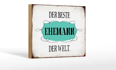 Produktbild von Holzschild Spruch 18x12cm der beste Ehemann der Welt