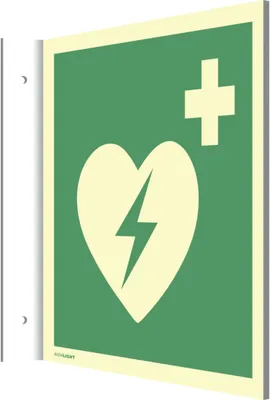 Produktbild von Dreifke® Fahnenschild Automat. externer Defibrillator, Alu, nachl.,160-mcd, 2...