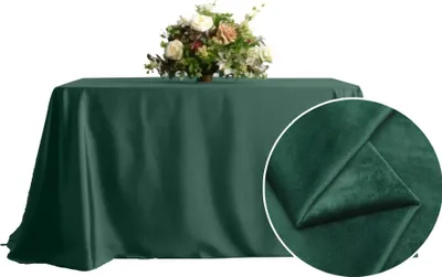 Immagine prodotto di MEBLE ODNOWA, tovaglia, tovaglia in velluto opaco, quadrata, verde scuro, 230×230 cm, velluto, protezione per tavolo, elegante, indeformabile, elastica, resistente, lavabile in lavatrice