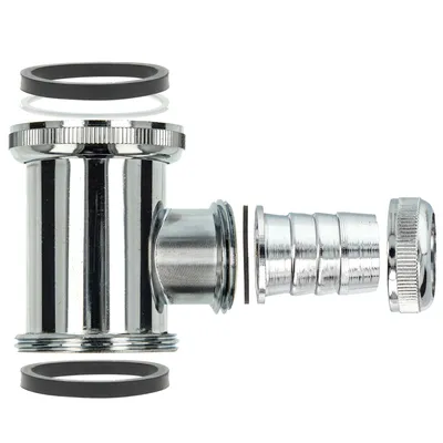 Produktbild von tecuro Geräte-Abfluss-Zwischenstück für Siphon 1 1/2 Zoll - DN 40, Messing verchromt