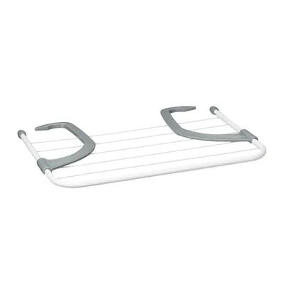 Zdjęcie produktu dla Relaxdays Suszarka na pranie na grzejnik, zestaw 3 szt., długość suszenia 3 m, do zawieszenia, na balkon i grzejnik, wieszak na pranie, biało-szary