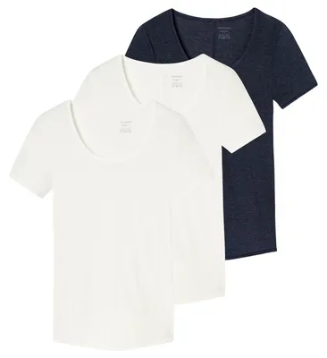 Produktbild von Schiesser 3er Pack Personal Fit Unterhemd / Shirt Kurzarm Atmungsaktiv und feuchtigkeitsregulierend, Ohne Seitennähte für hohen Komfort, Weicher, elastischer Single Jersey