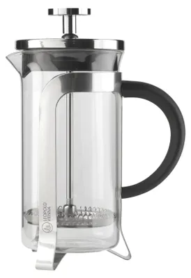 French Press Kaffeepresse 350 ml, Glaskanne, Edelstahl, 2 Tassen
