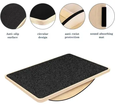 Immagine prodotto di Tavola di equilibrio da utilizzare sotto la scrivania - Tavola di equilibrio in legno - Allenamento dell'equilibrio - Allenamento del core - Allenamento dei muscoli profondi - Unisex
