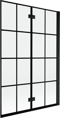 Produktbild von Mexen Mist Duschabtrennung 2-flügelig rechts 120 x 150 cm, schwarzes Gitter, schwarz - 8A9-120-002-70-77-P