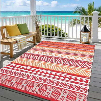 Produktbild von Wasserfestes Wendeteppich für den Außenbereich 180 x 270 cm für Terrasse und Balkon