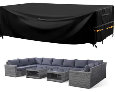 Productafbeelding van Beschermhoes voor tuinmeubels, 315x180x74 cm, waterdicht, winddicht, UV-bescherming, Oxford-stof