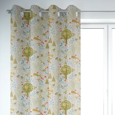 Produktbild von SCHÖNER LEBEN. Vorhang Fryett`s Forrest Wald grün gelb blau 245cm Aufhängung Ösen
