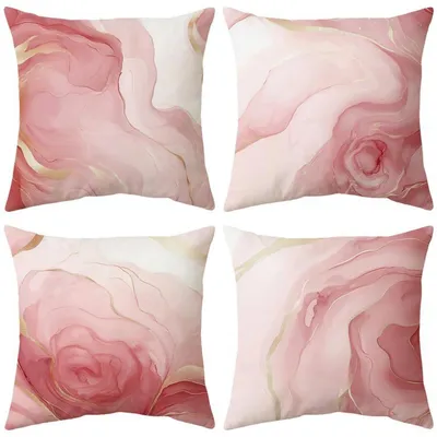 Immagine prodotto di Cuscini decorativi, set di 4, 45x45 cm, in velluto rosa
