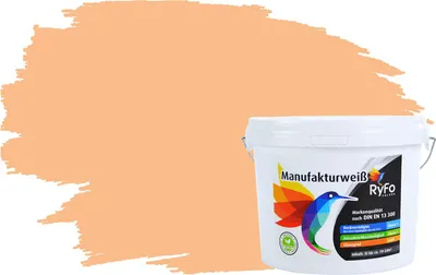 Produktbild von RyFo Colors Bunte Wandfarbe Manufakturweiß Keramikorange 3l - weitere Grau Farbtöne und Größen erhältlich, Deckkraft Klasse 1, Nassabrieb Klasse 1