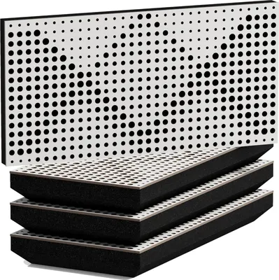 Immagine prodotto di Confezione da 4 pannelli acustici fonoassorbenti WILDS-H | 25x50 cm | Riflessione | Spessore – Colore: [33 mm | Bianco]