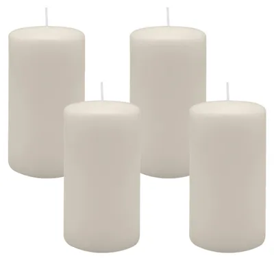 Produktbild von 4er Set Stumpenkerzen/Adventskranzkerzen Moonstone Stein Ø 70 x 130 mm