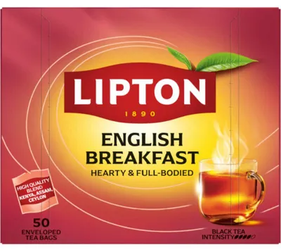 Produktbild von Lipton English Breakfast Tee, 50 Beutel, 100g, klassischer schwarzer Tee