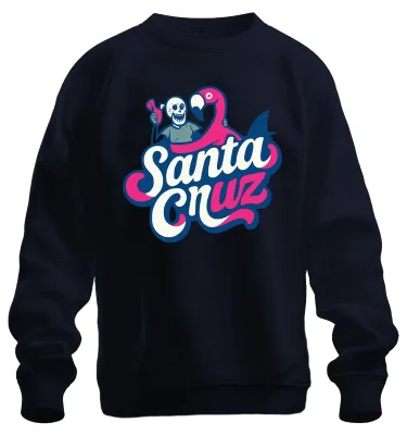 Immagine prodotto di Santa Cruz Flamingo Skelett Strand California Surfen Skate Retro Unisex Felpa Pullover, Navy, M