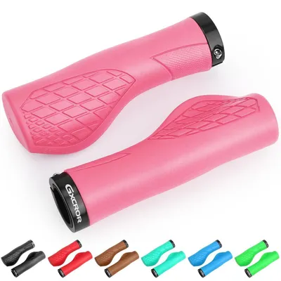 Immagine prodotto di Manopole ergonomiche per bicicletta, diametro 22,2 mm, per manubrio MTB, antiscivolo, colore rosa