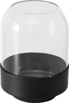 Produktbild von BOLTZE Vase Malena (Schwarz/Transparent, Glas/Metall, Matt, H 12,5 cm, Ø 9 cm)