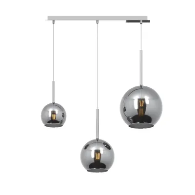 Obrázek produktu pro Suspension Contemp. Rect. Future Metal Chrome Glass 3 světla E27